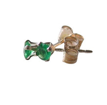 Load image into Gallery viewer, May! Round 3mm Created Green Emerald &amp; 925 Sterling Silver Stud Earrings 10146E
