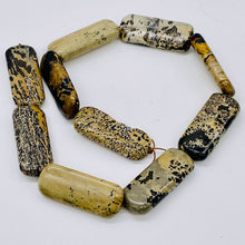 Load image into Gallery viewer, Dendritic Jasper Rectangle Bead Strand | 40x17x7 mm | Tan/Black | 5 Beads |
