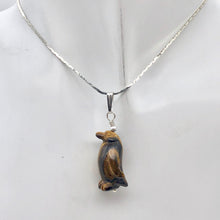 Load image into Gallery viewer, March of The Penguins Tigereye Sterling Silver Pendant | 1 3/8&quot; Long | Bronze | - PremiumBead Alternate Image 5
