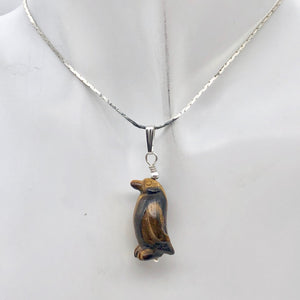 March of The Penguins Tigereye Sterling Silver Pendant | 1 3/8" Long | Bronze | - PremiumBead Alternate Image 5