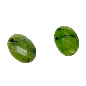 Intense Faceted Moss Jade Focal 14x10x6mm Bead Strand 102482