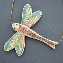 Load image into Gallery viewer, Flutter Hand Carved Dragonfly Centerpiece Etched Bead | 2 3/8" Long |
