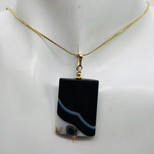Load image into Gallery viewer, Semi Precious Stone Jewelry Sardonyx Agate Pendant Necklace 14Kgf | 1 3/4&quot; Long|
