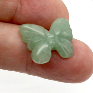 Fluttering Aventurine Butterfly Figurine/Worry Stone | 21x18x7mm | Green - PremiumBead Alternate Image 2