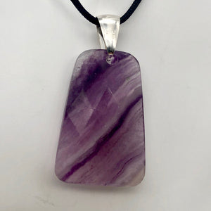 Striped Lavender Fluorite & Sterling Silver Trapezoid Pendant