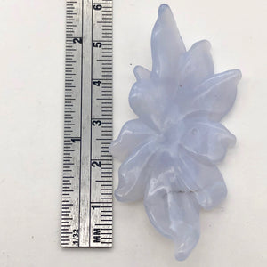 50.6cts Exquisitely Hand Carved Blue Chalcedony Flower Pendant Bead - PremiumBead Alternate Image 5