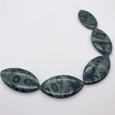 1 Green Kambaba Swirling Nebula Jasper 66x34mm Pendant Marquis Bead 8716B - PremiumBead Primary Image 1