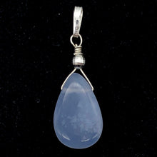 Load image into Gallery viewer, Blue Chalcedony Designer Sterling Silver Pendant | 20x13x5mm | 1 1/2&quot; Long |
