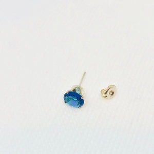 December 7mm Blue Zircon & Sterling Silver Earrings 9780L - PremiumBead Primary Image 1