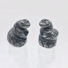 Load image into Gallery viewer, Charmer 2 Carved Hematite Snake Beads | 20.5x20x14mm | Silver Grey - PremiumBead Primary Image 1
