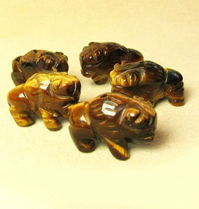 Blessing 2 Tiger's Eye Hand Carved Bison / Buffalo Beads | 21x14x8mm | Golden Brown - PremiumBead Alternate Image 2
