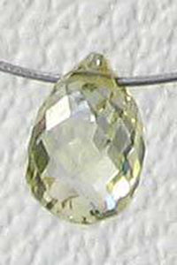 Natural Canary Diamond 4.25x3mm Briolette Bead .27cts 6111 - PremiumBead Primary Image 1