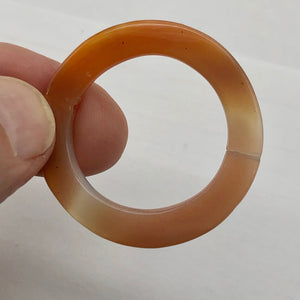 Carnelian Agate Picture Frame Bead | 37x3.5mm | Orange | 23mm opening