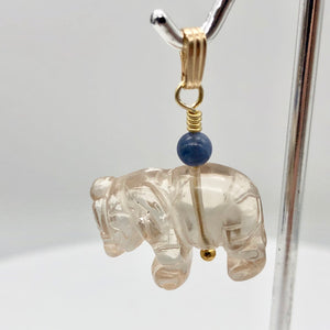 Smoky quartz Elephant Pendant Necklace|Semi Precious Stone Jewelry|14k Pendant