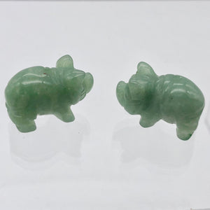 Oink 2 Carved Aventurine Pig Beads | 21x13x9.5mm | Green - PremiumBead Alternate Image 2