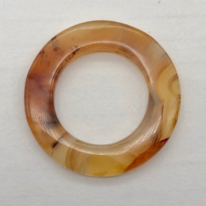 Carnelian Agate Picture Frame Bead| 37x3.5mm | Orange | 23mm opening |