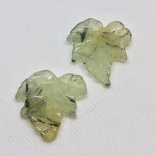 Load image into Gallery viewer, Hand Carved 2 Green Prehnite Leaf Beads W/Dendrites 10532F - PremiumBead Primary Image 1
