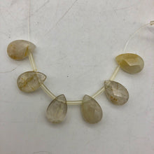 Load image into Gallery viewer, Shine! 6 Natural Faceted Rutilated Quartz Briolette Beads - PremiumBead Alternate Image 3
