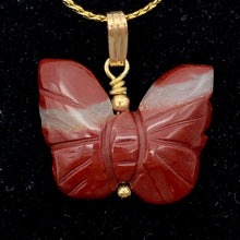 Load image into Gallery viewer, Jasper Butterfly Pendant Necklace | Semi Precious Stone Jewelry | 14k gf Pendant - PremiumBead Alternate Image 2
