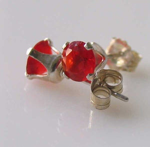 January 5mm Created Garnet & Silver Earrings 10147A - PremiumBead Alternate Image 5