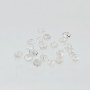 Dazzle 17cts White Sapphire Faceted 8 inch Bead Strand | 2.5x1.5-2x1mm | 3294HS - PremiumBead Alternate Image 4
