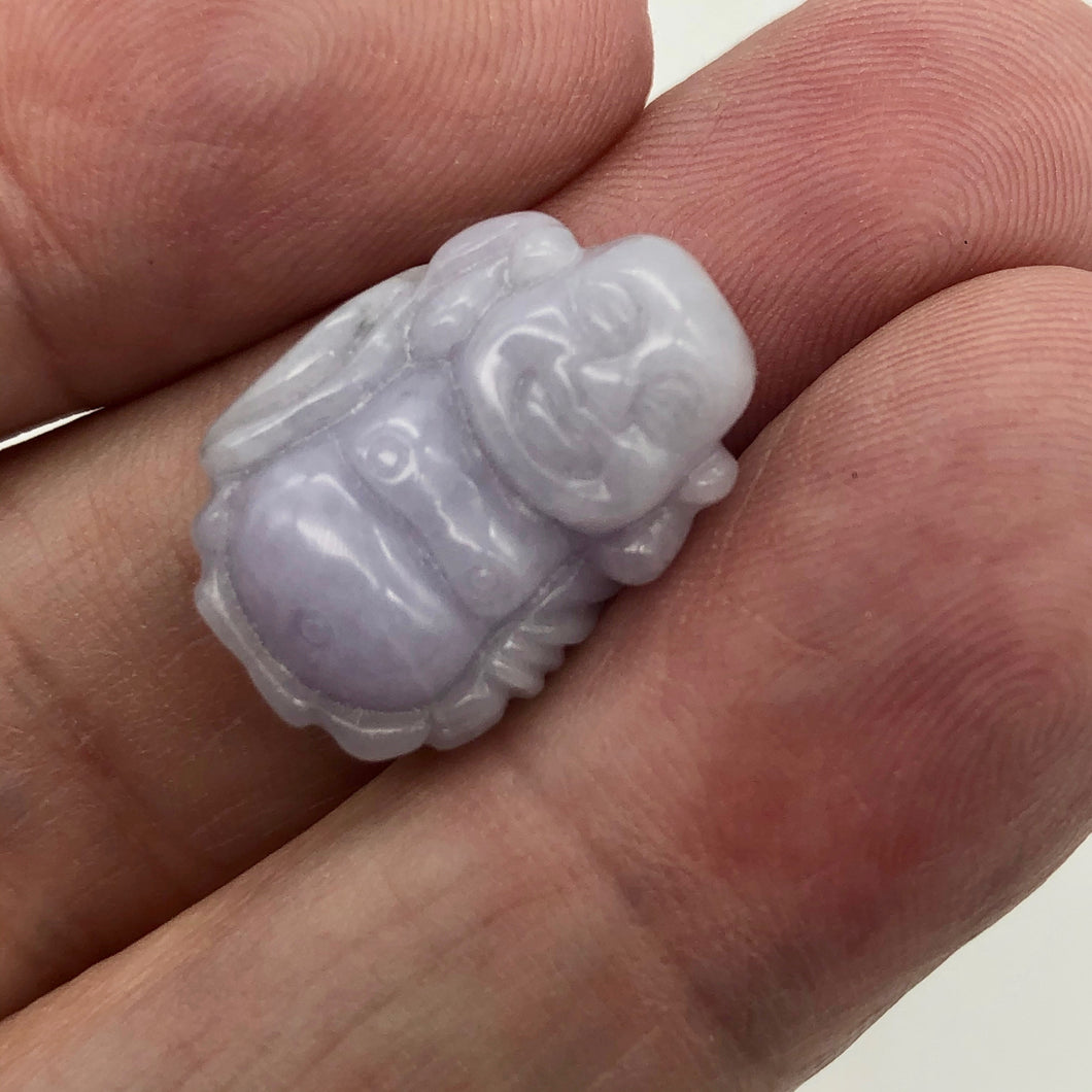 26.8cts Hand Carved Buddha Lavender Jade Pendant Bead | 21x15x9.5mm | Lavender - PremiumBead Primary Image 1
