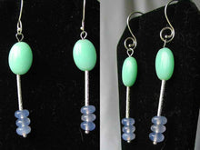 Load image into Gallery viewer, Green Peruvian Opal - Blue Chalcedony Sterling Silver Earrings 5799 - PremiumBead Primary Image 1
