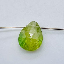 Load image into Gallery viewer, Garnet Grossular Flat Faceted Briolette Pendant Bead | 8x6x4mm(1.4ct) |Green| 1
