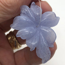 Load image into Gallery viewer, 42cts Exquisitely Hand Carved Blue Chalcedony Flower Pendant Bead - PremiumBead Alternate Image 3
