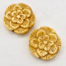 Load image into Gallery viewer, Wild 2 Carved Flower Beads of Waterbuffalo Bone | 20mm | - PremiumBead Primary Image 1

