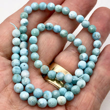 Load image into Gallery viewer, Natural Skyblue Larimar Faceted Round Beads | 6mm | Blue | 68 Bead(s)
