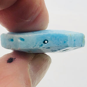 70cts Druzy Natural Hemimorphite Pendant Bead | Blue | 35x27x9mm | 1 Bead |