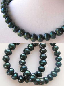 7 Deep Emerald Green 10mm Green Freshwater Pearls Beads 9603 - PremiumBead Primary Image 1