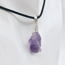 Load image into Gallery viewer, New Moon Amethyst Wolf Solid Sterling Silver Pendant | 1.44&quot; (Long) - PremiumBead Alternate Image 3
