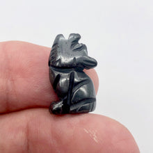 Load image into Gallery viewer, Howling New Moon 2 Carved Hematite Wolf Coyote Beads | 21x11x8mm | Silver black - PremiumBead Alternate Image 4
