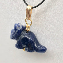 Load image into Gallery viewer, Sodalite Triceratops Dinosaur with 14K Gold-Filled Pendant 509303SDG - PremiumBead Alternate Image 7
