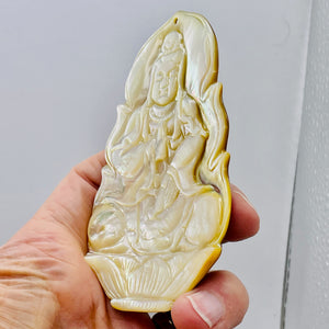 Quan Yin Mother of Pearl Person | 4 1/4" Tall | White | 1 Pendant |