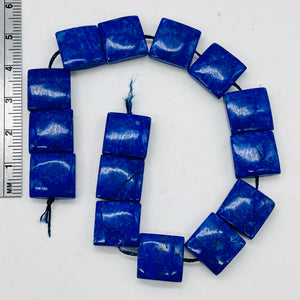 Lapis Lazuli Square | 13x13x5mm | Blue Silver | 4 Beads