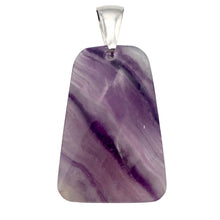 Load image into Gallery viewer, Striped Lavender Fluorite &amp; Sterling Silver Trapezoid Pendant
