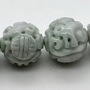 17.5mm Hand Carved Longevity Knot Jadeite Bead - 1 Bead 10769 | 17.5mm | Green - PremiumBead Alternate Image 2