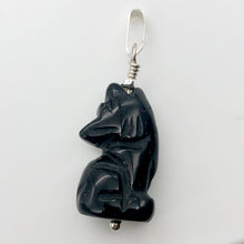 Load image into Gallery viewer, Howling Obsidian Wolf/Coyote Sterling Silverf Pendant | 1 7/16&quot; Long | Black | - PremiumBead Alternate Image 4
