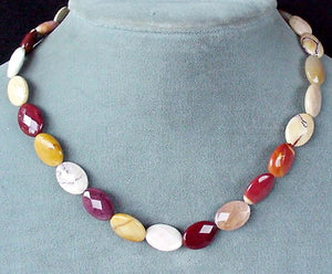 Stunning Faceted 14x10x5mm Oval Mookaite Bead Strand 103429 - PremiumBead Primary Image 1