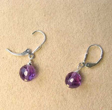 Load image into Gallery viewer, Royal Natural Untreated Faceted Amethyst Solid Sterling Silver Earrings 310453B - PremiumBead Alternate Image 2
