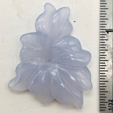 Load image into Gallery viewer, 18.4cts Exquisitely Hand Carved Blue Chalcedony Flower Pendant Bead - PremiumBead Primary Image 1

