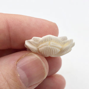 Water Buffalo Bone Lotus Flower Pendant Bead | 25.5x26x4.5mm | White | 10843 | 25.5x26x4.5mm | Cream - PremiumBead Alternate Image 7