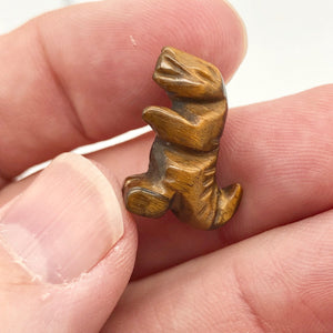 Tyrannosaurus Rex Tiger's Eye Dinosaur Figurine | 21x18x7.5mm | Golden Brown - PremiumBead Alternate Image 4