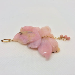 Hand Carved Pink Peruvian Opal Flower Pendant! 100cts! 509862I - PremiumBead Alternate Image 2