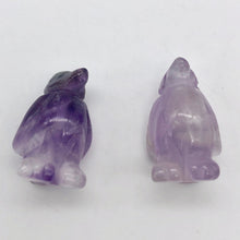 Load image into Gallery viewer, March of The Penguins 2 Carved Amethyst Beads | 21x12x11mm | Purple - PremiumBead Primary Image 1
