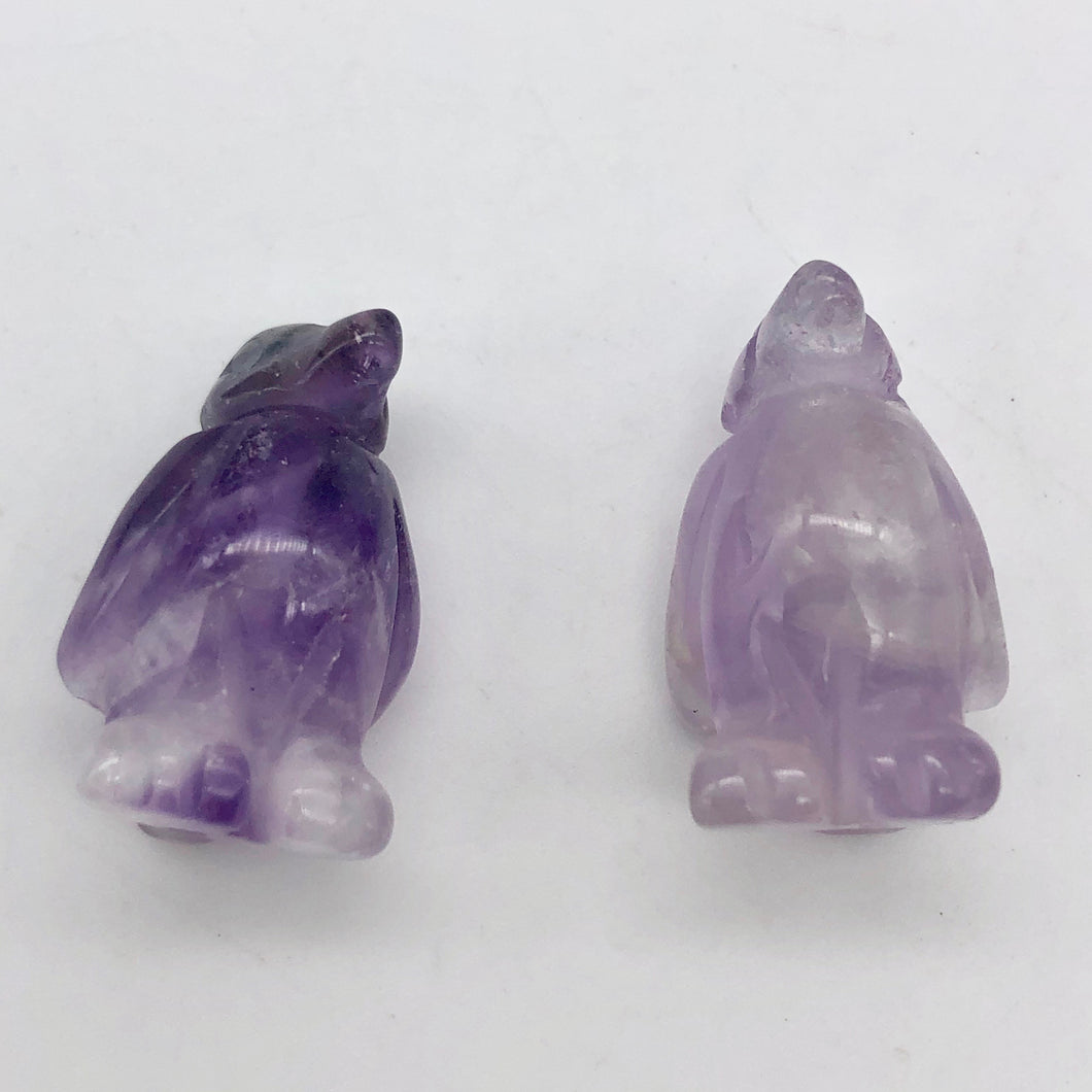 March of The Penguins 2 Carved Amethyst Beads | 21x12x11mm | Purple - PremiumBead Primary Image 1