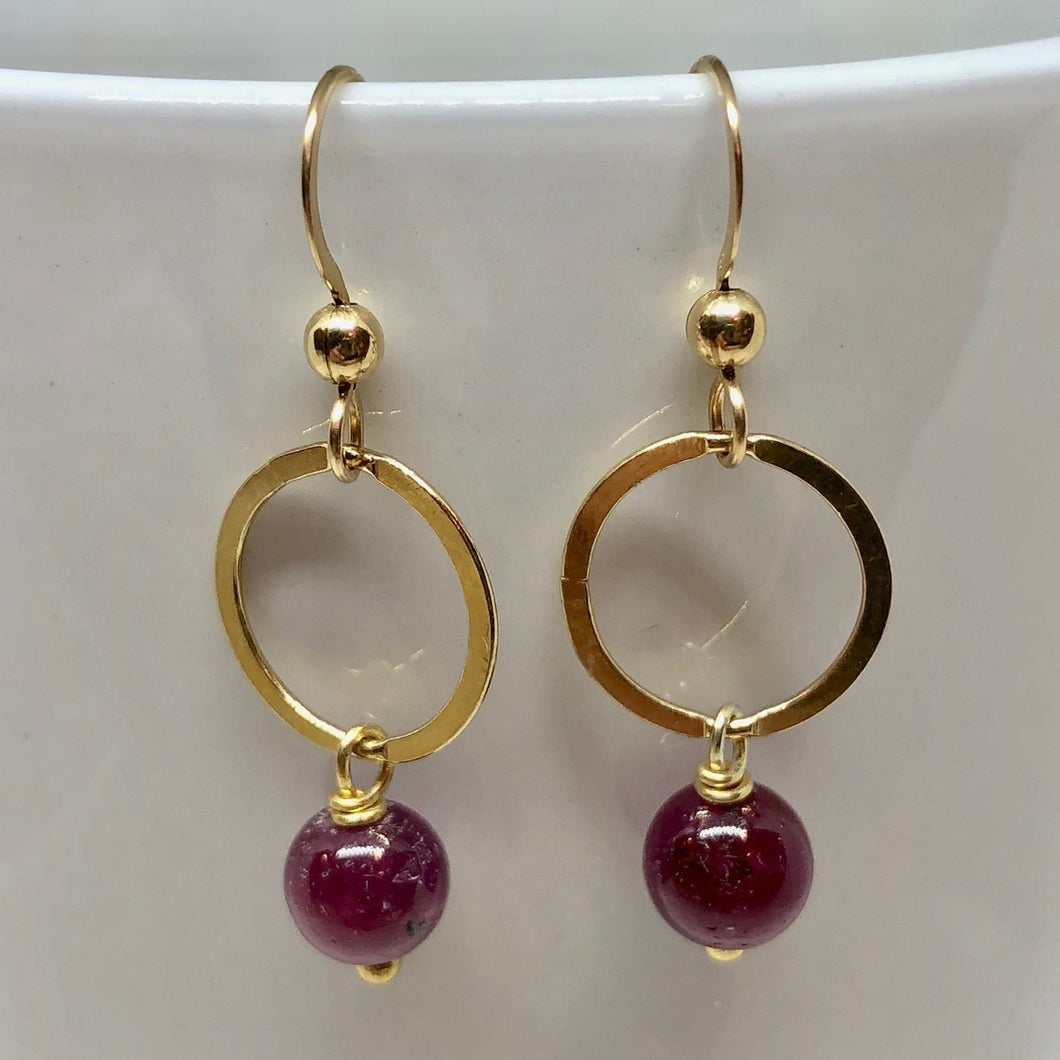 Circle Sapphire Earrings in 22K Vermeil 309453 - PremiumBead Primary Image 1